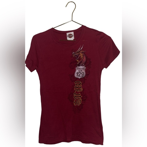 Harley-Davidson Tops - Harley-Davidson Women's Burgundy Graphic Tee Size Small P2P 15"